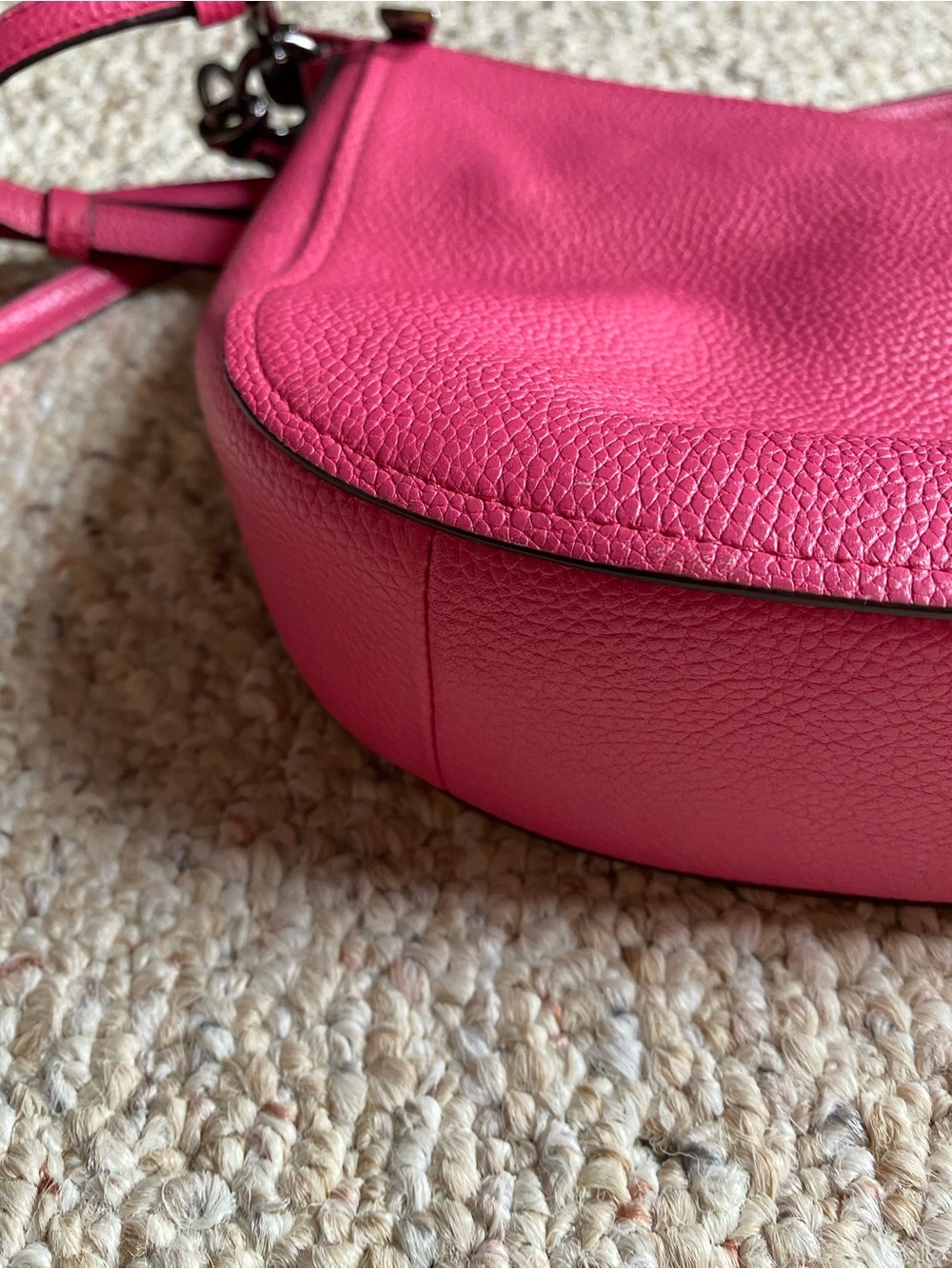 Coach Pink Leather Flower-Stud Crossbody Bag - Picture 8 of 14